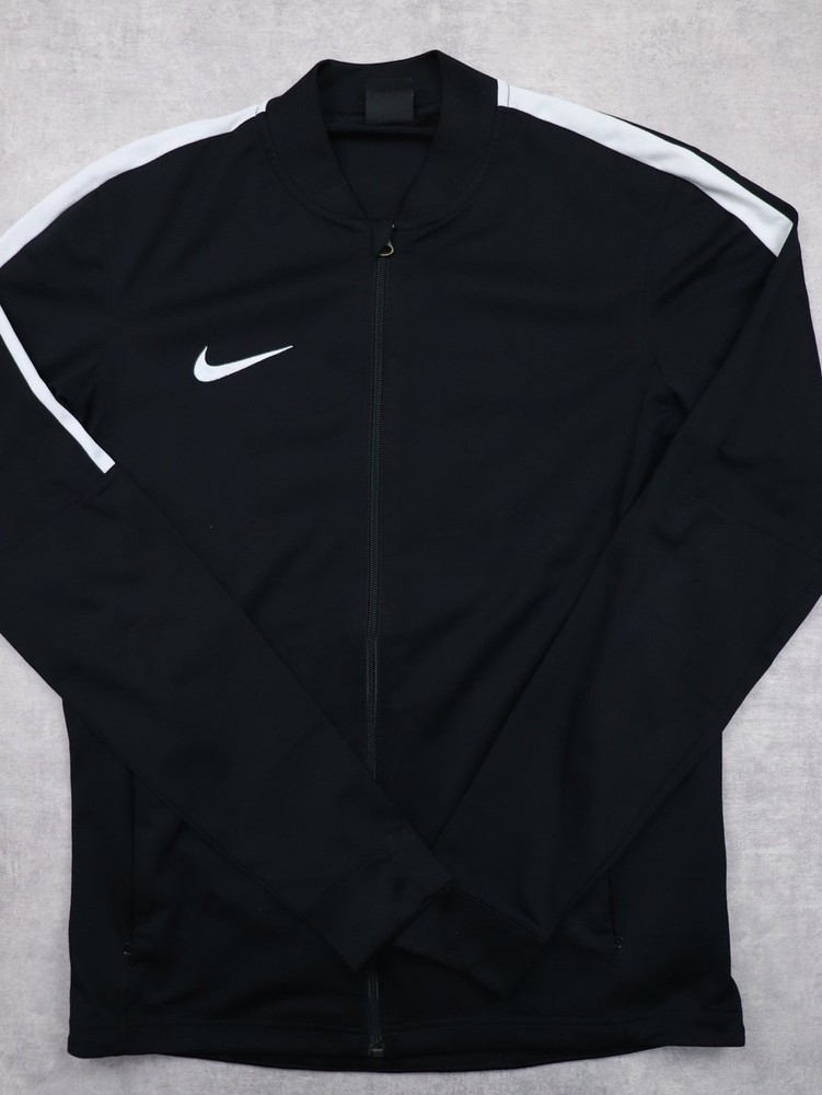 Nike Dri-Fit Track Jacket Mens Medium Full Zip Gym Running, Black