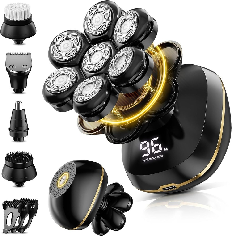 Head Shavers, Upgrade 6-in-1 Electric Head Shavers for Bald Men, Wet/Dry LED ...