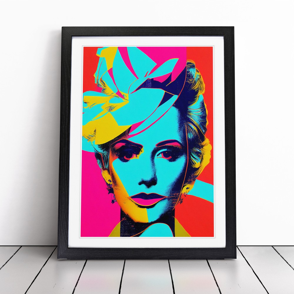 Neon Pop Art Woman Wall Art Print Framed Canvas Picture Poster Decor Living Room