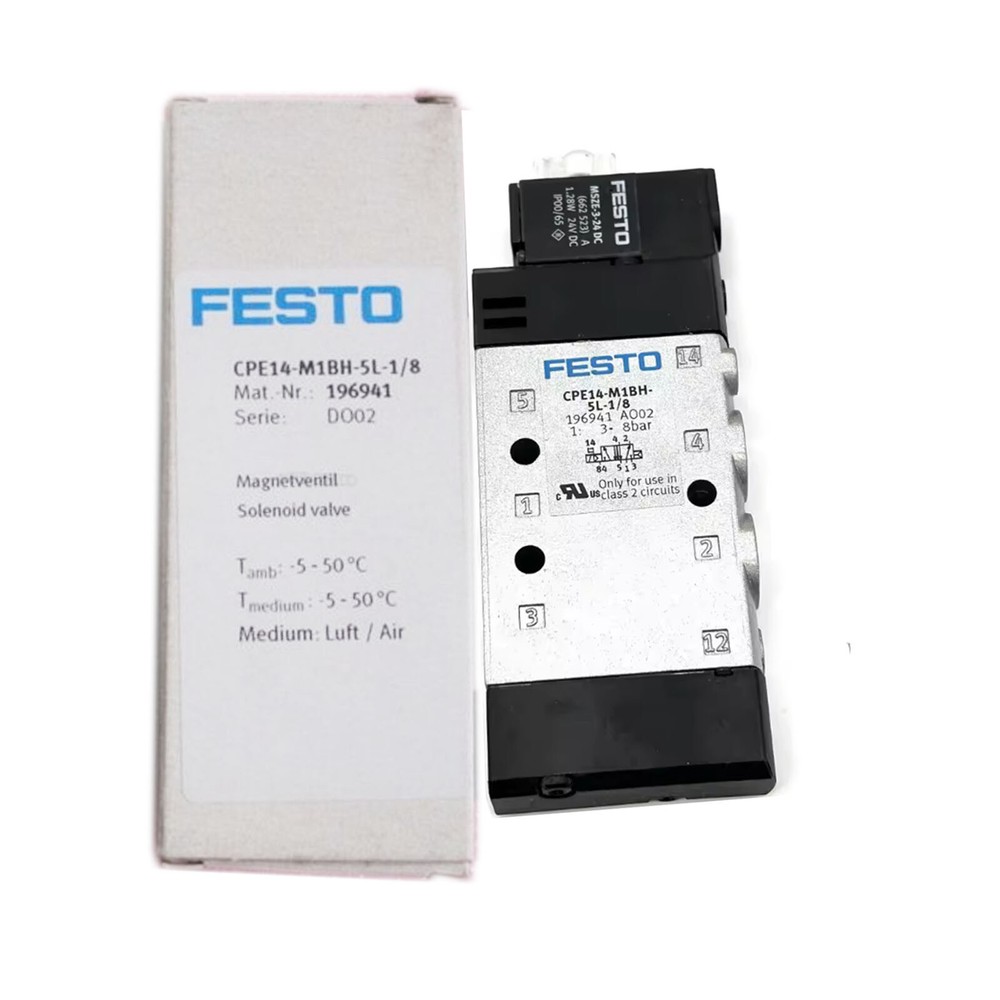 New In Box FESTO CPE14-M1BH-5L-1/8 196941 Solenoid Valve