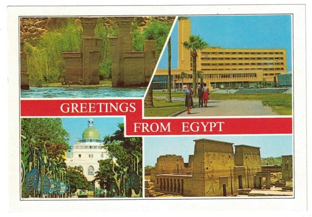 Vintage Large Letter Greetings From Egypt Multi-View Postcard