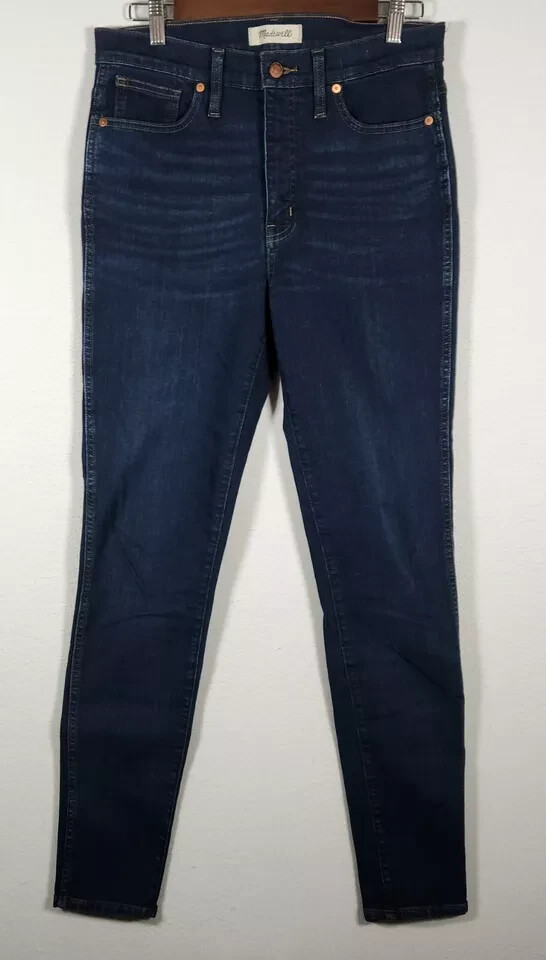 Madewell Jeans Womens 29 Tall High Rise Skinny Dark Blue Denim *