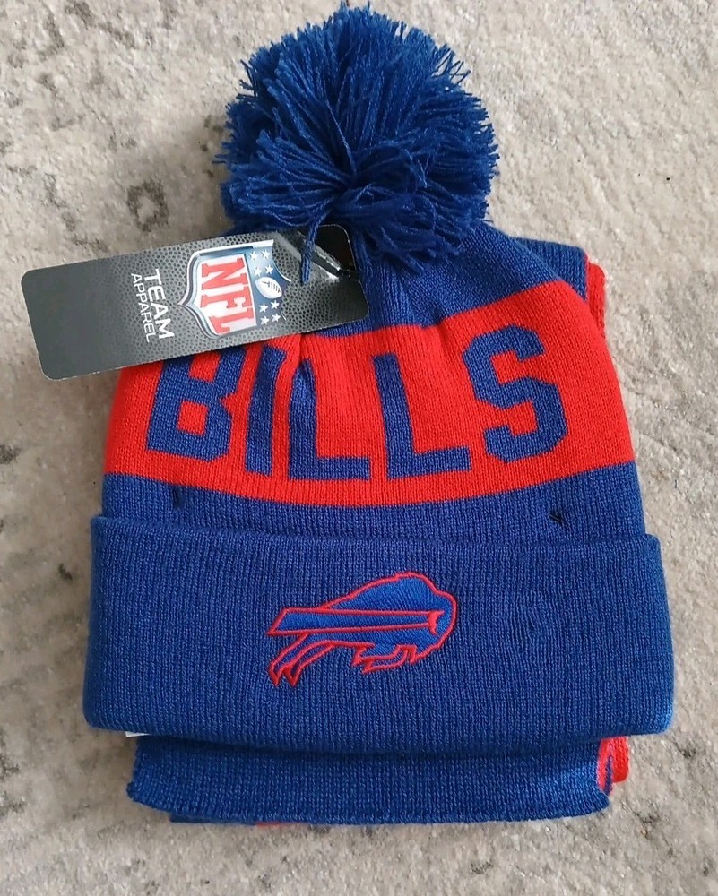 Buffalo Bills NFL Winter Hat and Scarf Set with Pom Pom Beanie - Official Team Apparel