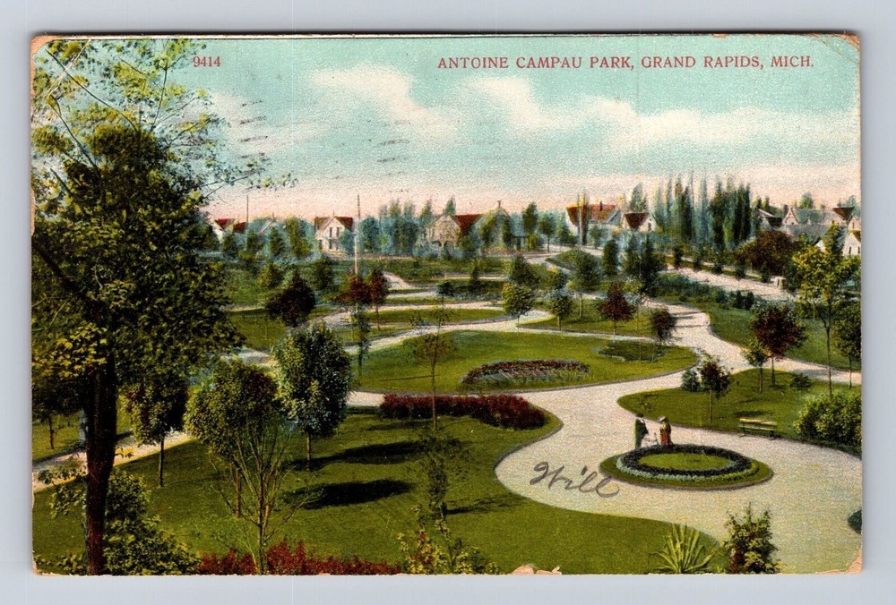 Grand Rapids MI-Michigan, Antoine Campau Park, Antique, Vintage c1911 Postcard