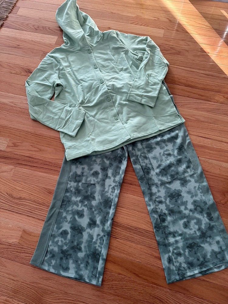 Lori Goldstein Waffle Pants Denim & Co Jacket Outfit NWT