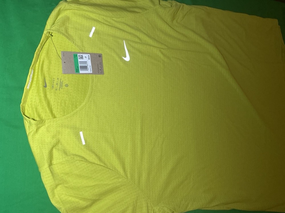Nike Men's Dri-Fit Rise 365 Running Training Top Tee CJ5420-308 Bright Cactus XL