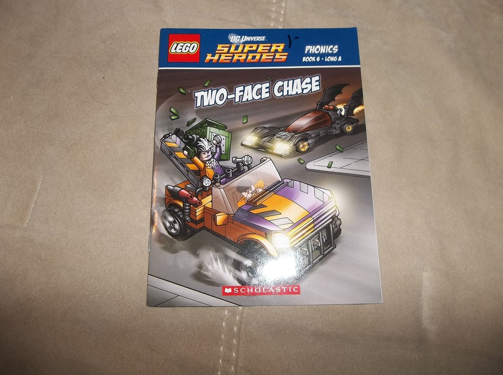 Lego DC Universe Super Heros Phonics Book 6 Long A Scholastic Two Face Chase...