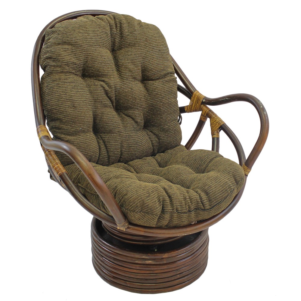 Jacquard Chenille Tufted High Back Chair Cushion, 48