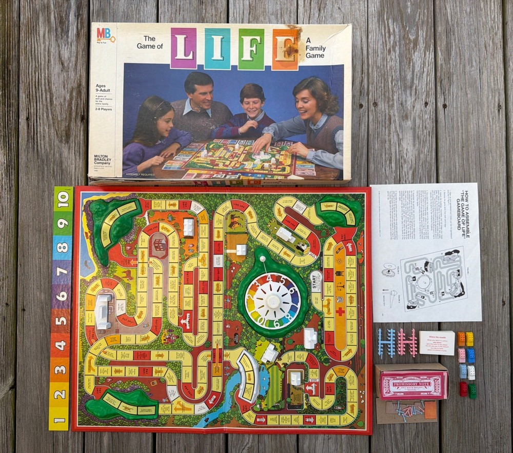 Vintage 1985 Milton Bradley The Game of LIFE Board Game Complete In Box
