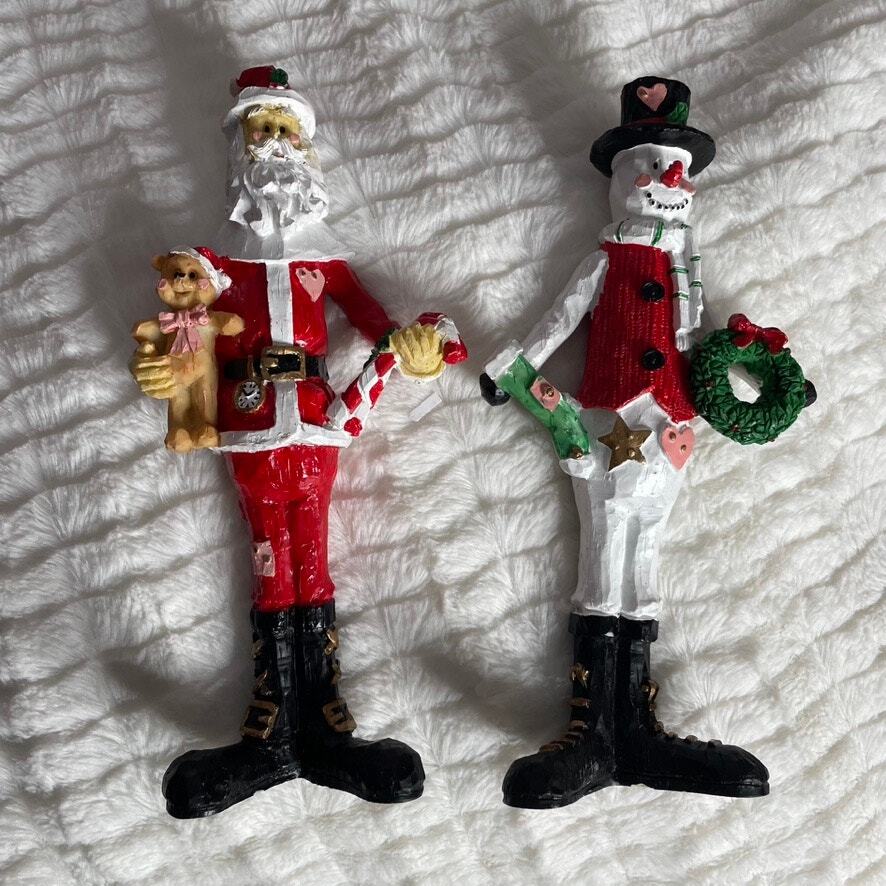 HOLIDAY DECOR Christmas Snowman Santa Figure Cute