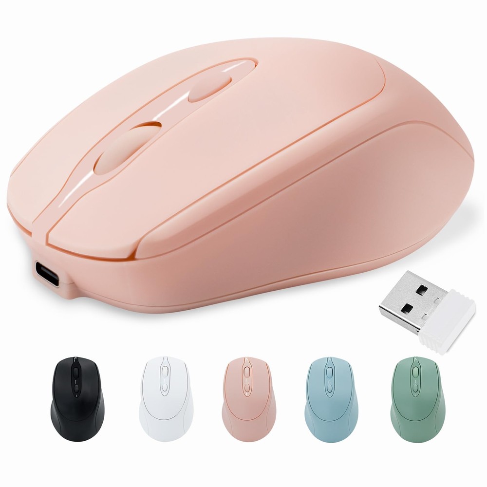 Bluetooth Rechargeable Wireless Mouse for Laptop iPad MacBook Pro Air Silent Click