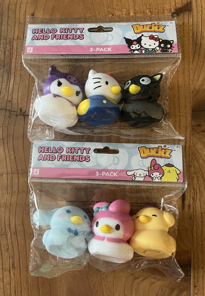 Hello Kitty And Friends Duckz Set Of 6 Rubber Ducks NEW Complete Set Jeep Ducks