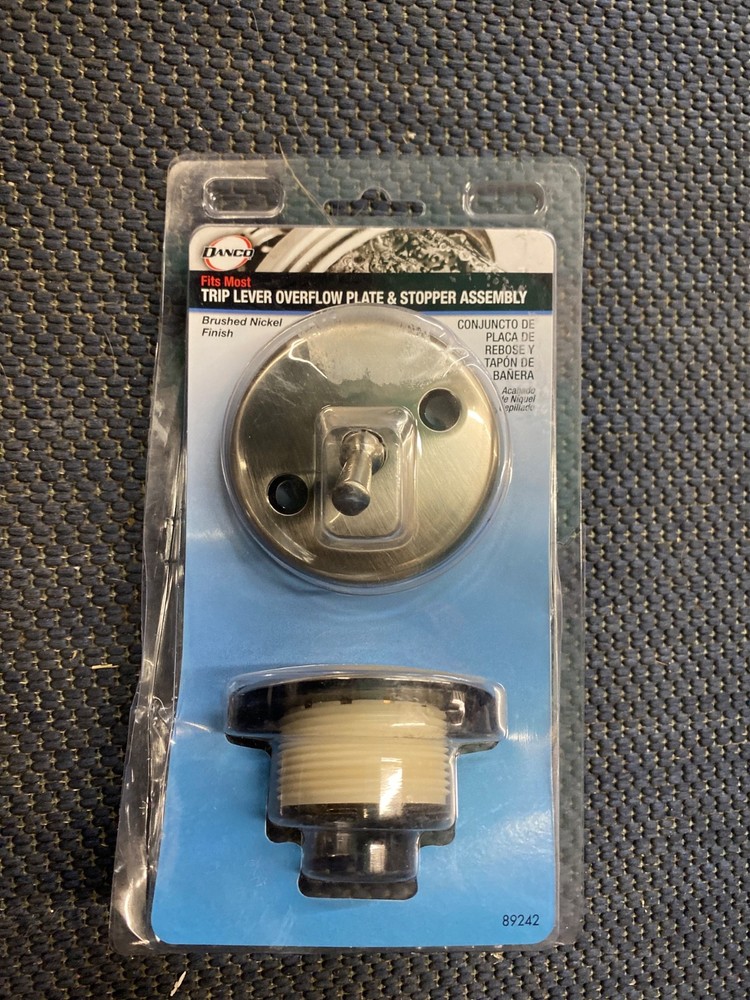 Danco 89242 Trip Lever Overflow Plate & Stopper Assembly ~ Brushed Nickel