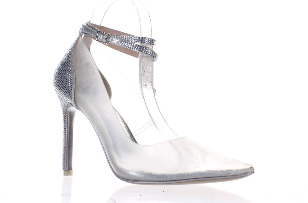 JLO Jennifer Lopez Womens Morley2 Clear Ankle Strap Heels Size 8 7830083