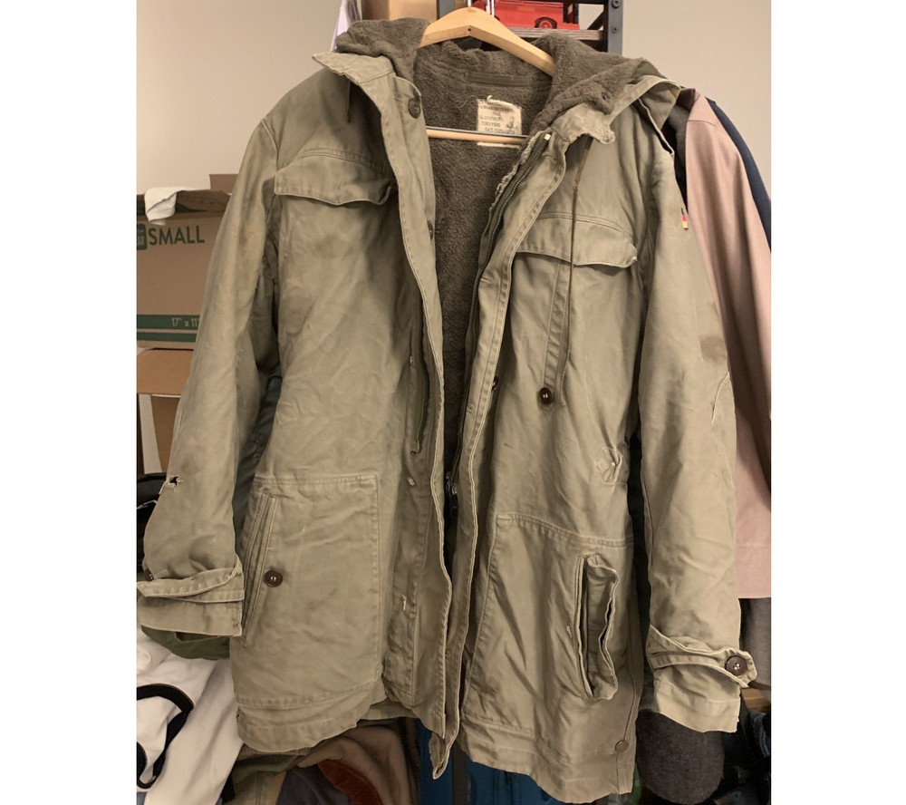 1980's German Army Bundeswehr Fleece Lined Distressed Field Parka - Size M