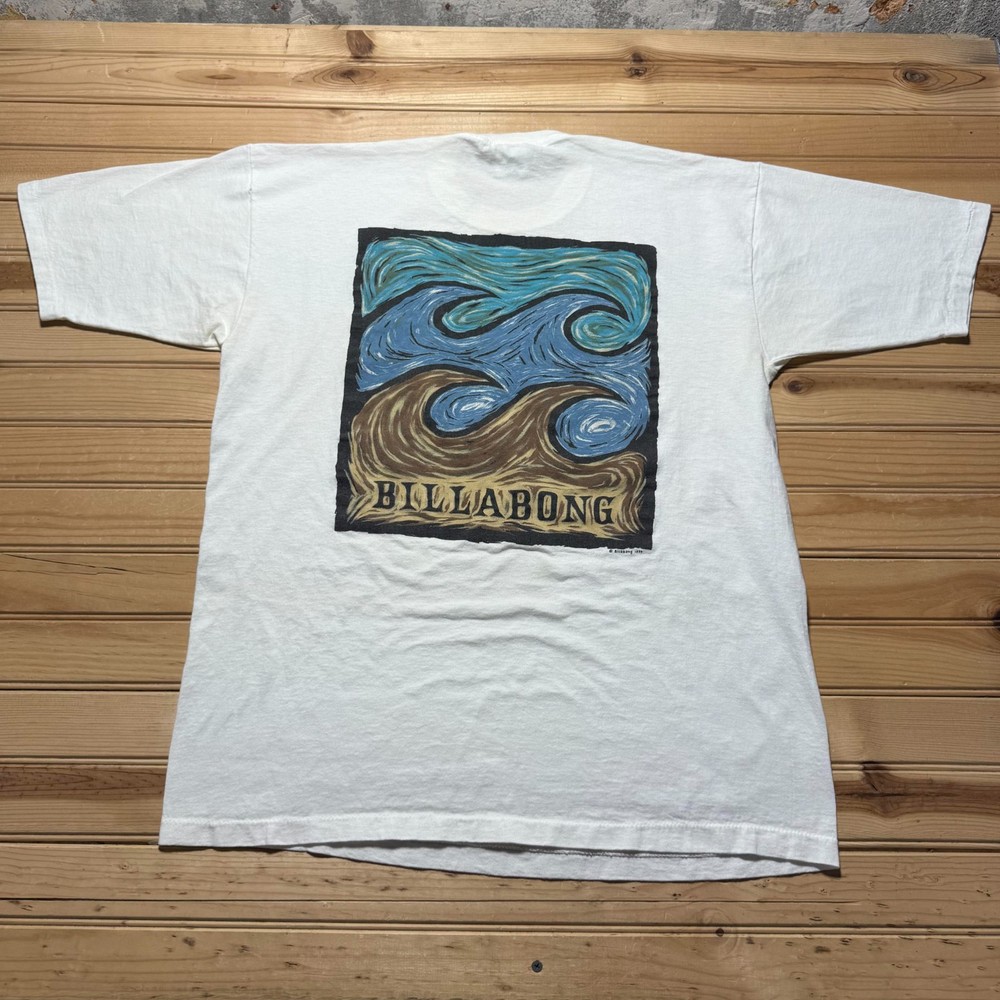 Vintage 90s 1994 Billabong Australia Waves Surf T-Shirt USA Made - Size Large