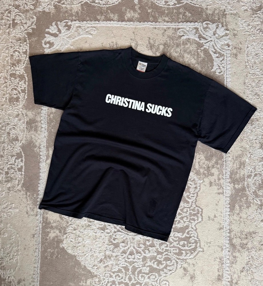 Christina Sucks Britney Swallows D12 Eminem 2000 Vintage Rap Promo Rare T-Shirt
