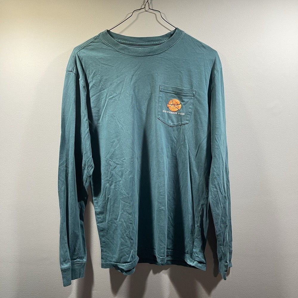 Southern Tide Mens Small Green Original Skipjack Long Sleeve Crew Neck Shirt
