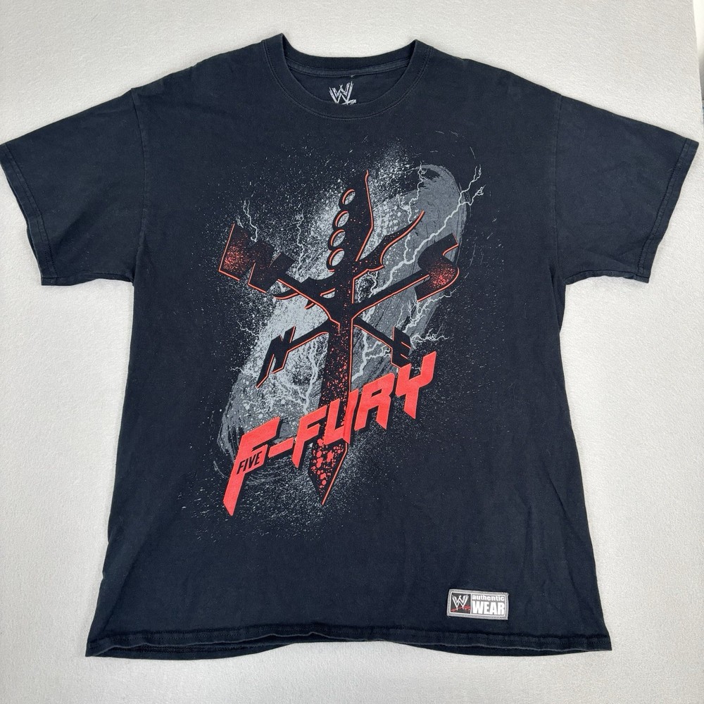 Brock Lesnar Shirt Mens Large Black WWE Wrestling Graphic Tee Authentic Wear