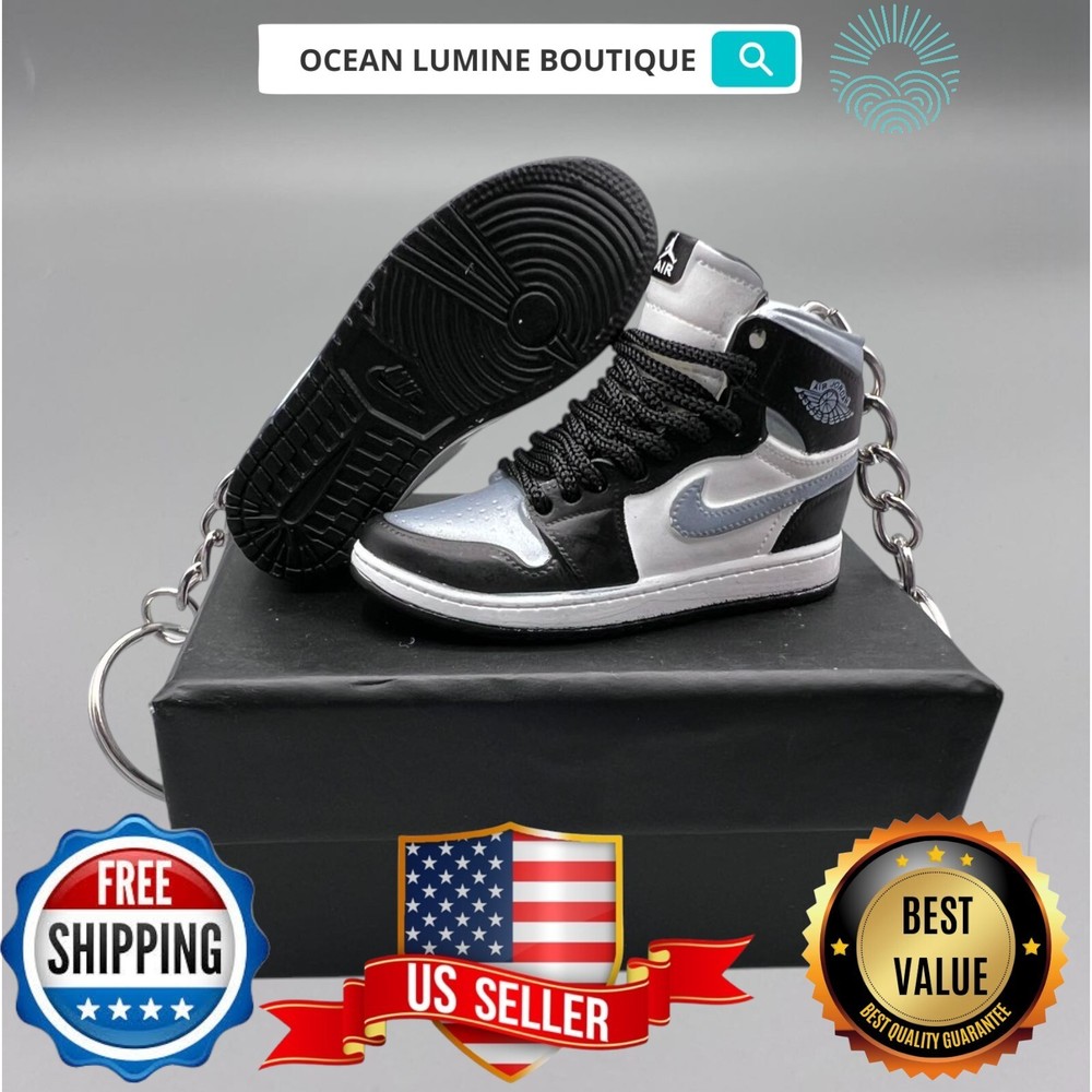 Air Jordan 3D Mini Sneaker Keychain, Basketball Sneaker Collectible, Box Options