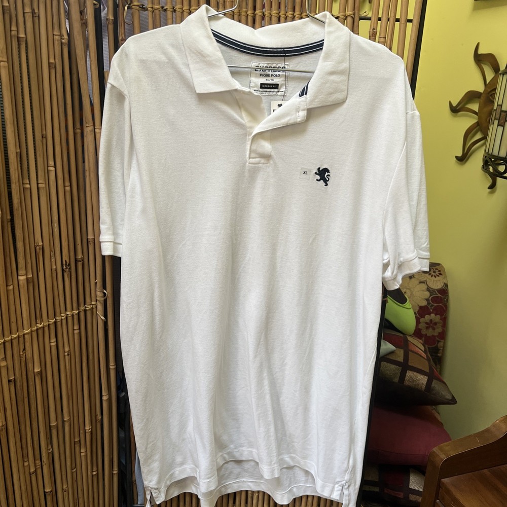 Express Modern Fit Bright Yellow Pique Short Sleeve Polo Shirt Size XL