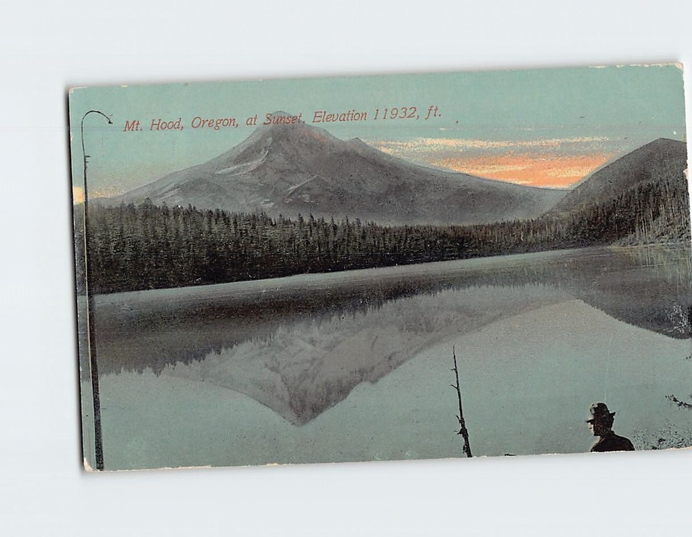 Postcard Mt Hood Sunset At Oregon USA