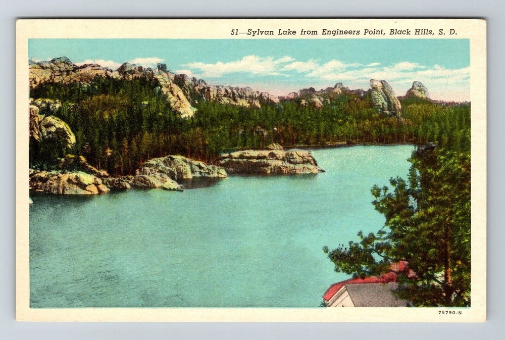 Black Hills SD-South Dakota Sylvan Lake Engineers Point Vintage Postcard