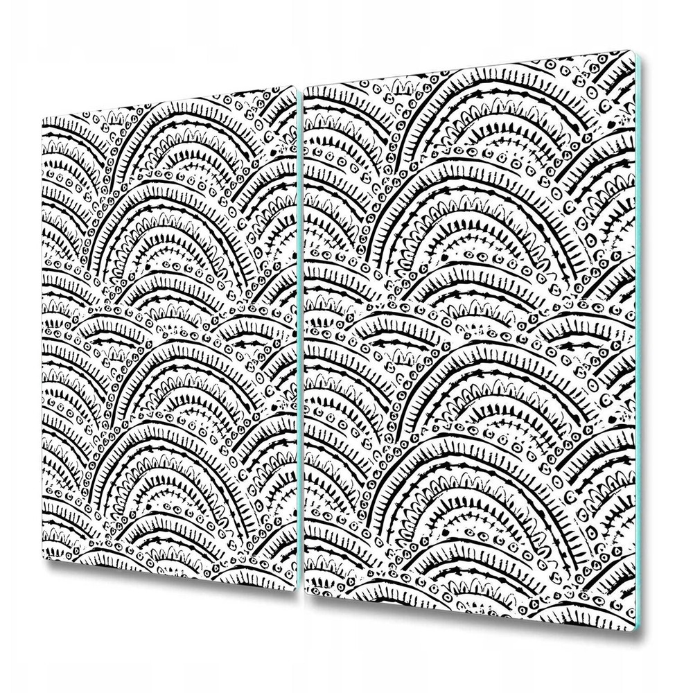Glass Kitchen Chopping Board abstract black and white vibrant Art 2x30x52