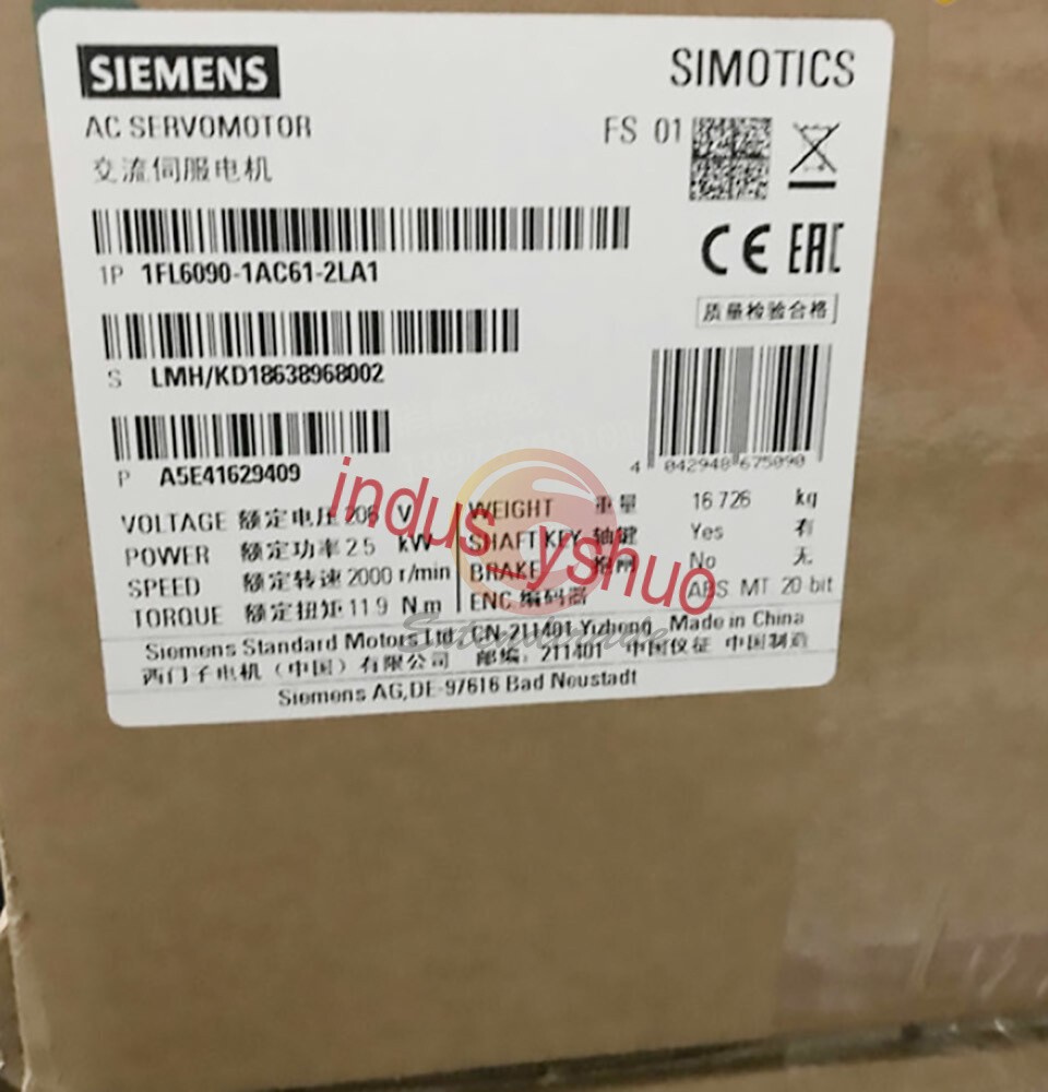 1PC SIEMENS Servo Motor 1FL6090-1AC61-2LA1 NEW