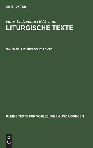 Hans Lietzmann Liturgische Texte (Hardback)Another great item from Rarewaves USA | Free delivery!