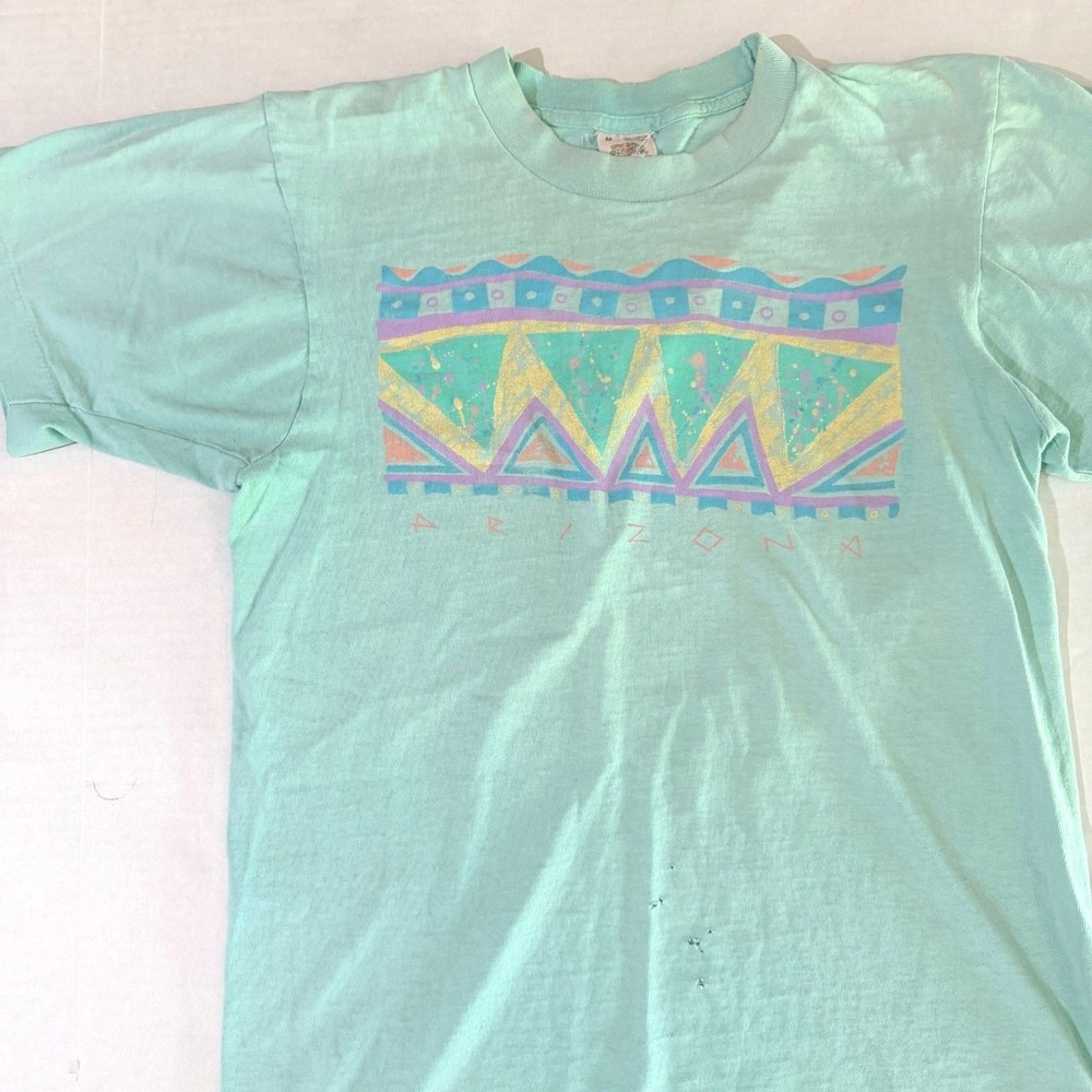 Vintage 90s Arizona Mint Woman's T-Shirt, M Geometric Abstract Design