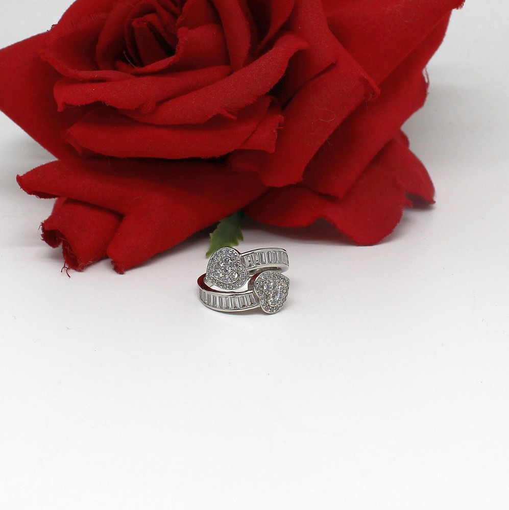 NWOT JTV Bella Luce CZ  Simulated Diamond  Heart Ring Size 8 5.48g  CAT RESCUE