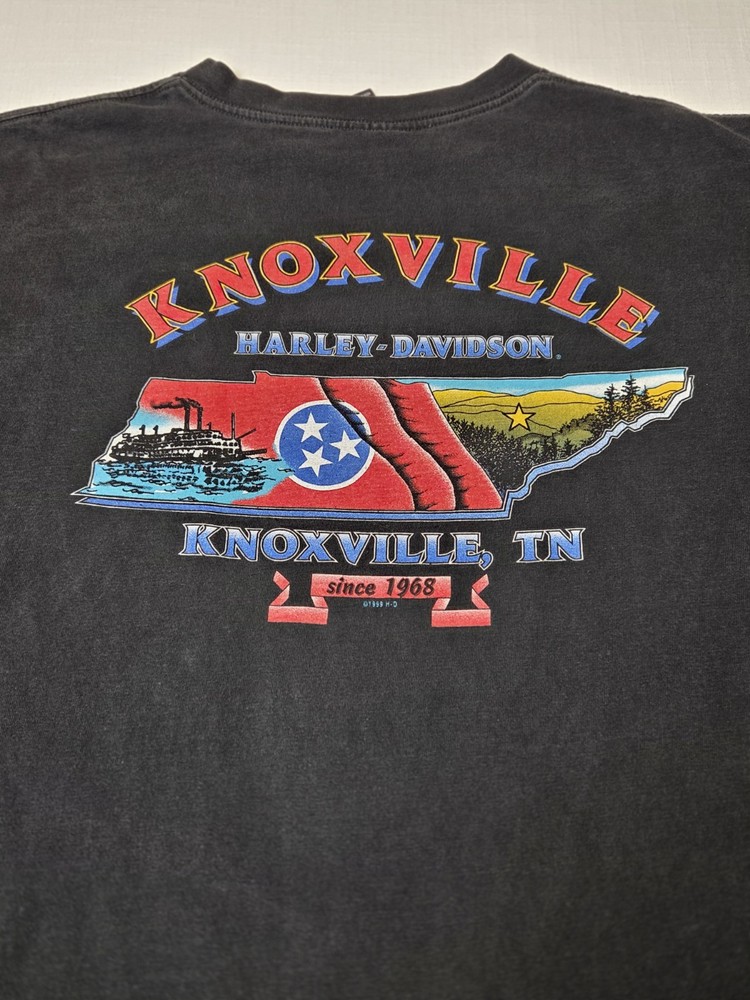 Vintage Knoxville Tennessee Harley Davidson T Shirt Sz XL Faded Made In USA 90s
