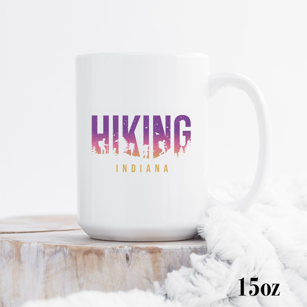 Hiking Indiana Enamel Hiking Mug Gift For Hiker Camping Mug Gift For Camper