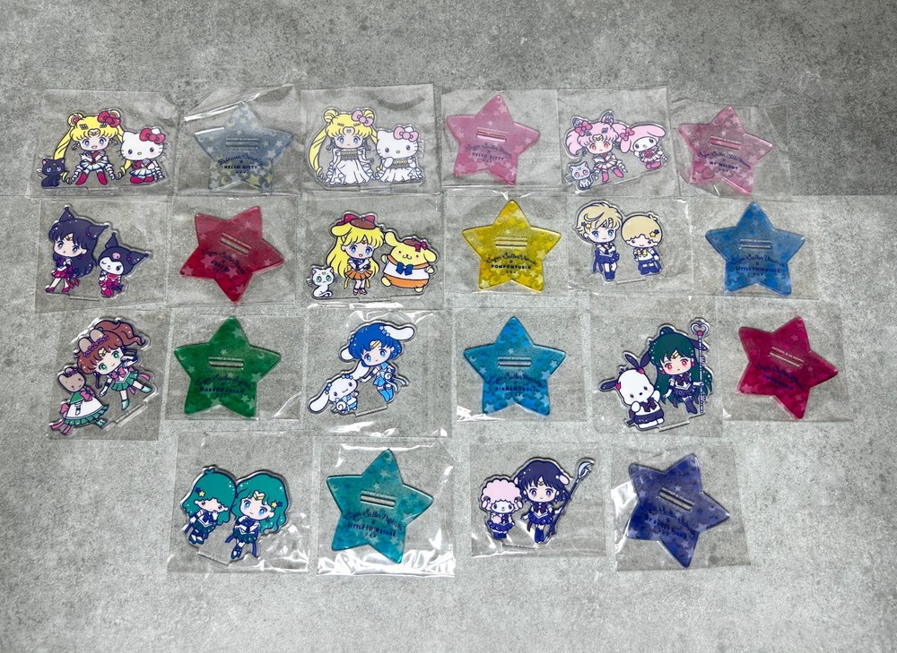 Sailor Moon Sanrio Characters Collaboration Acrylic Stand Figure Complete Set
