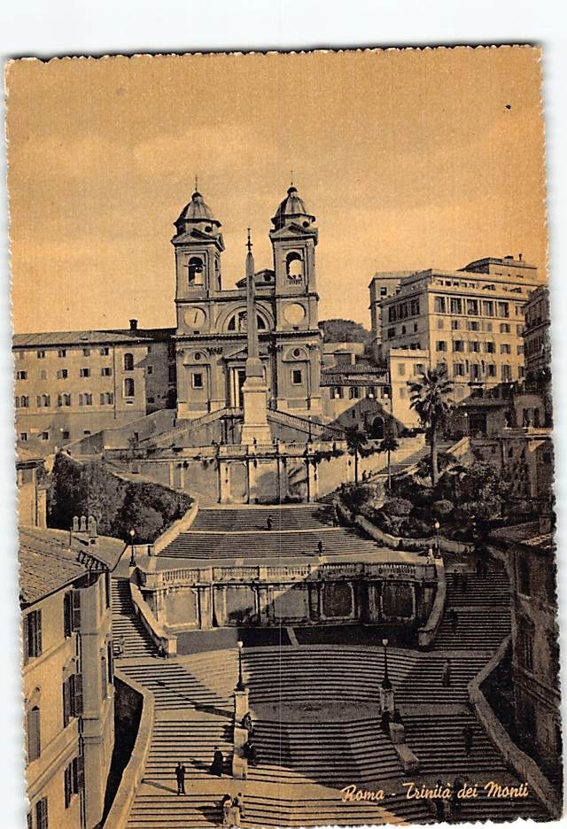 Postcard Trinita dei Monti Rome Italy