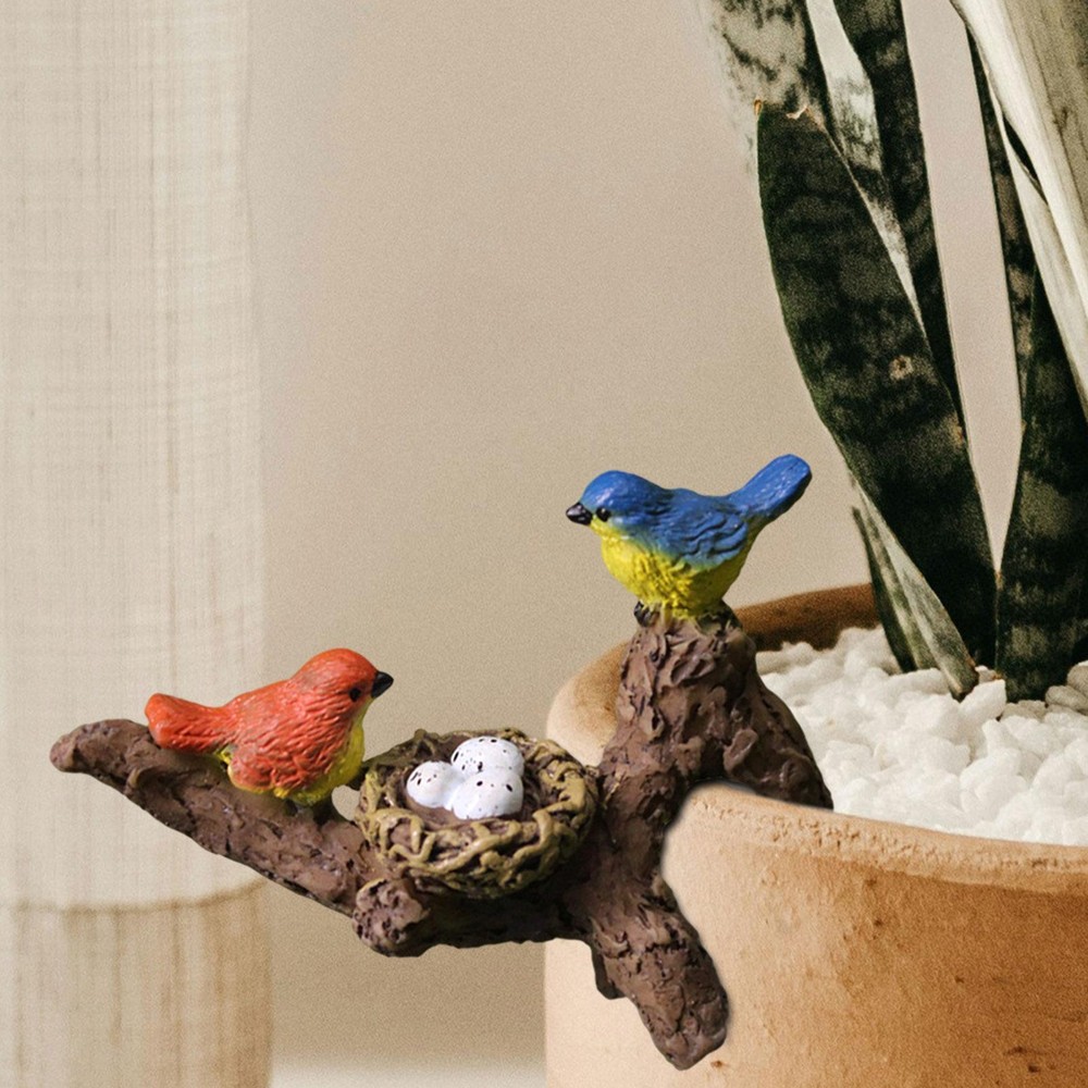 Figurines Bird Resin Carved Small Modern Multicolor Free Stand Novelty Decor