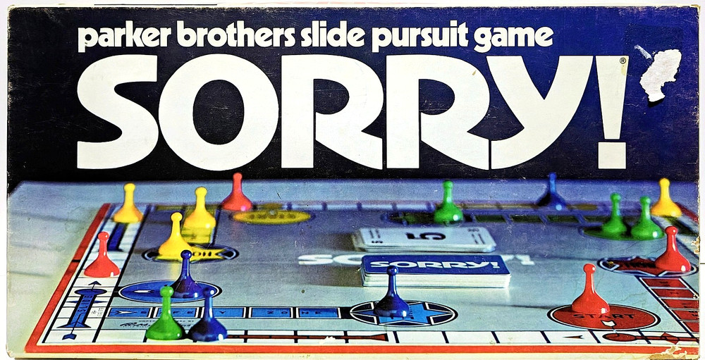 Sorry! - Slide Pursuit Board Game - Parker Brothers - Complete - Vintage 1972