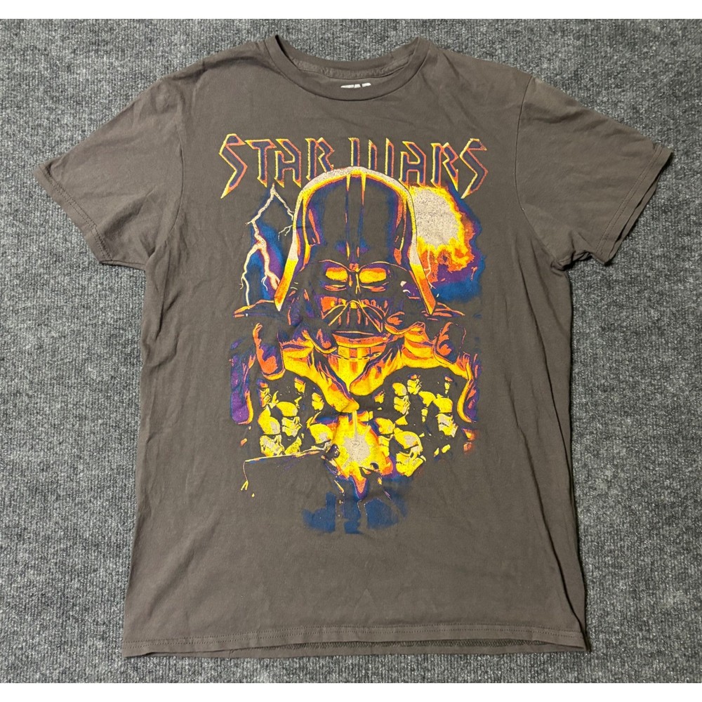 Mad Engine Star Wars Darth Vader Graphic T Shirt Womens Size M/M/M Gray