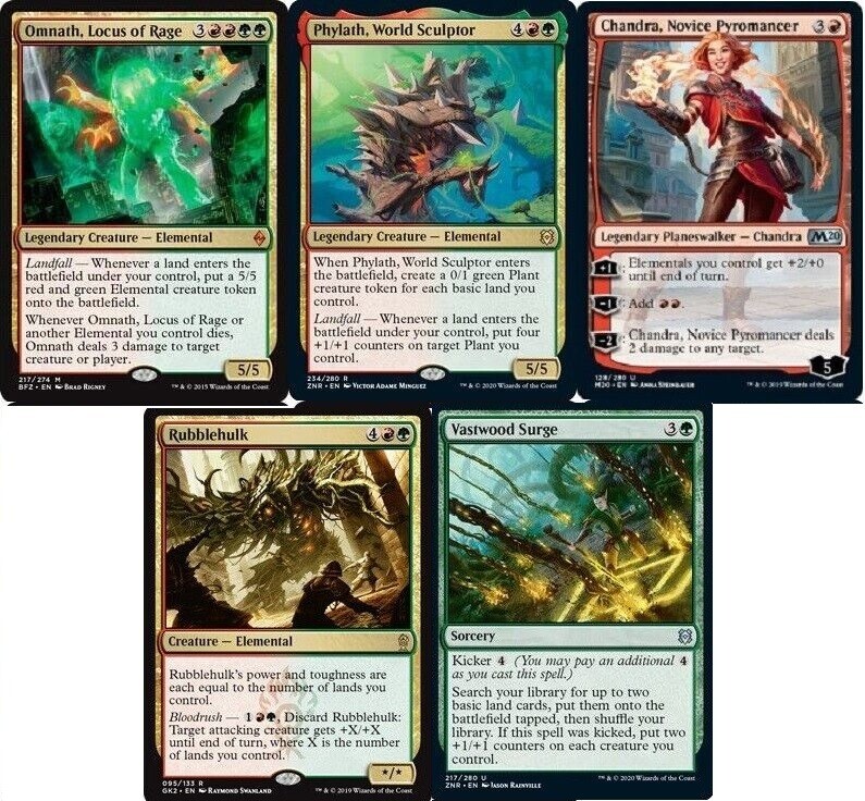 ***Custom Commander Deck*** Omnath, Locus of Rage Landfall Elemental MTG EDH NM