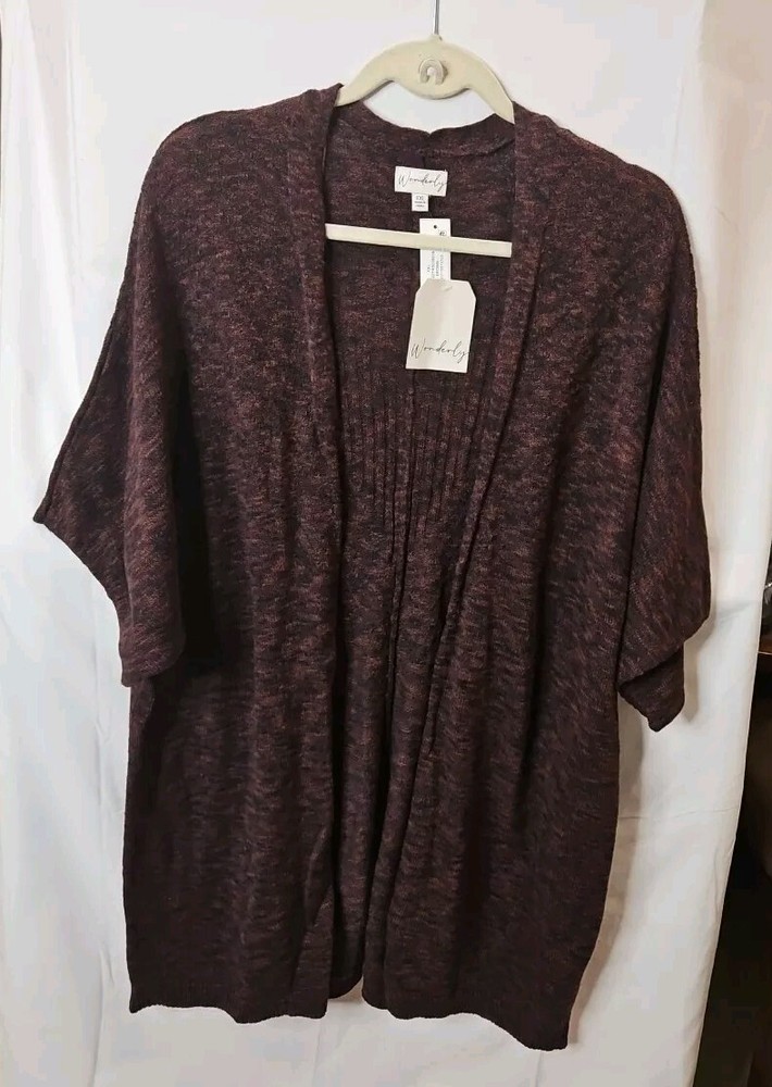Wonderly Women’s Sizes XXL Brown & Black Drape Front Cardigan