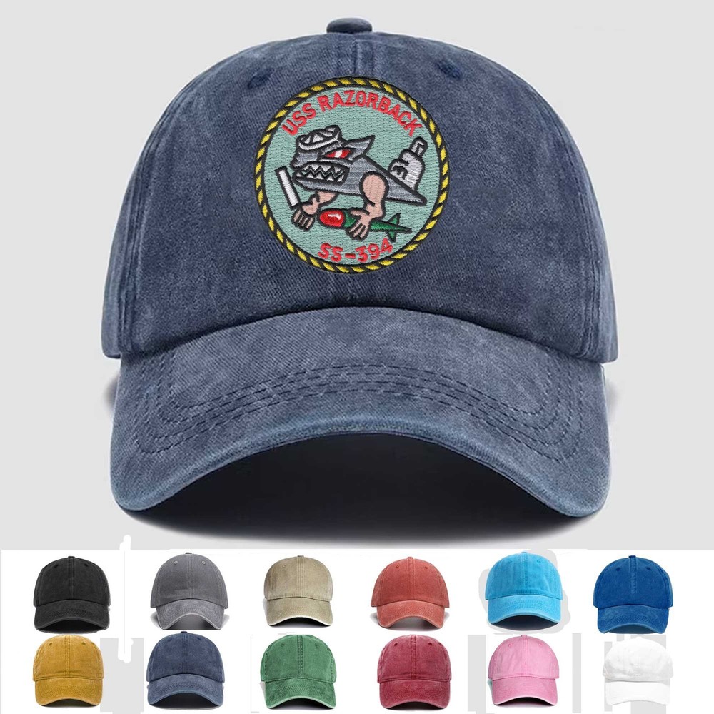 Custom Embroidered Hat SS-394 USS Razorback, Veteran Cap, Trucker Hat, Gift 2