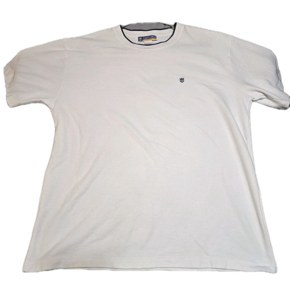 Royal Caribbean International Cruise Line White T-Shirt Men's Large 100% Cotton