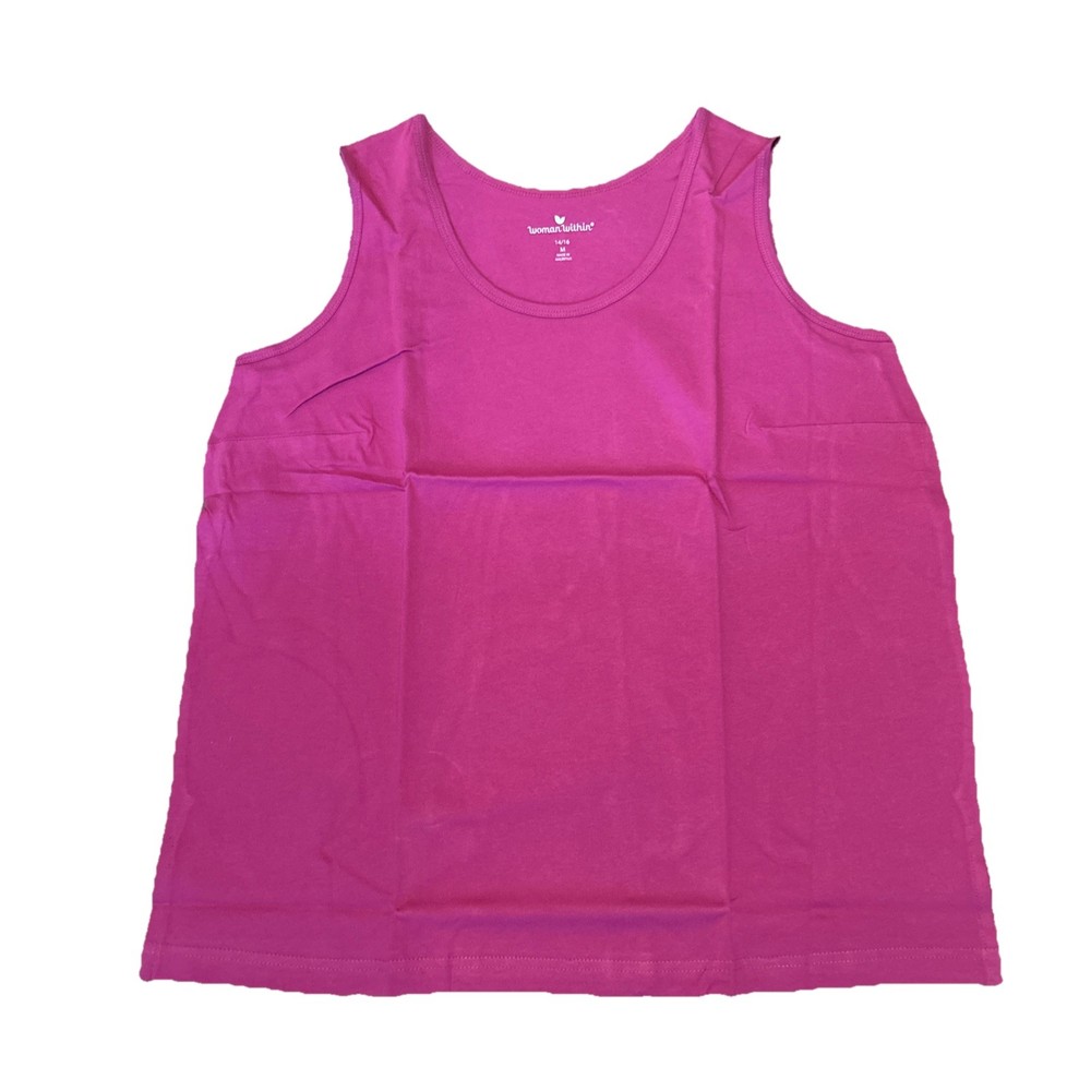 Woman Within Pink Tank Top Sleeveless Size M 14/16 New In Package NOS Vtg