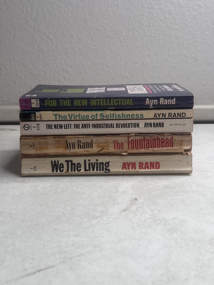 Lot of 5 Ayn Rand Signet PB - We the living, the fountainhead, the new left
