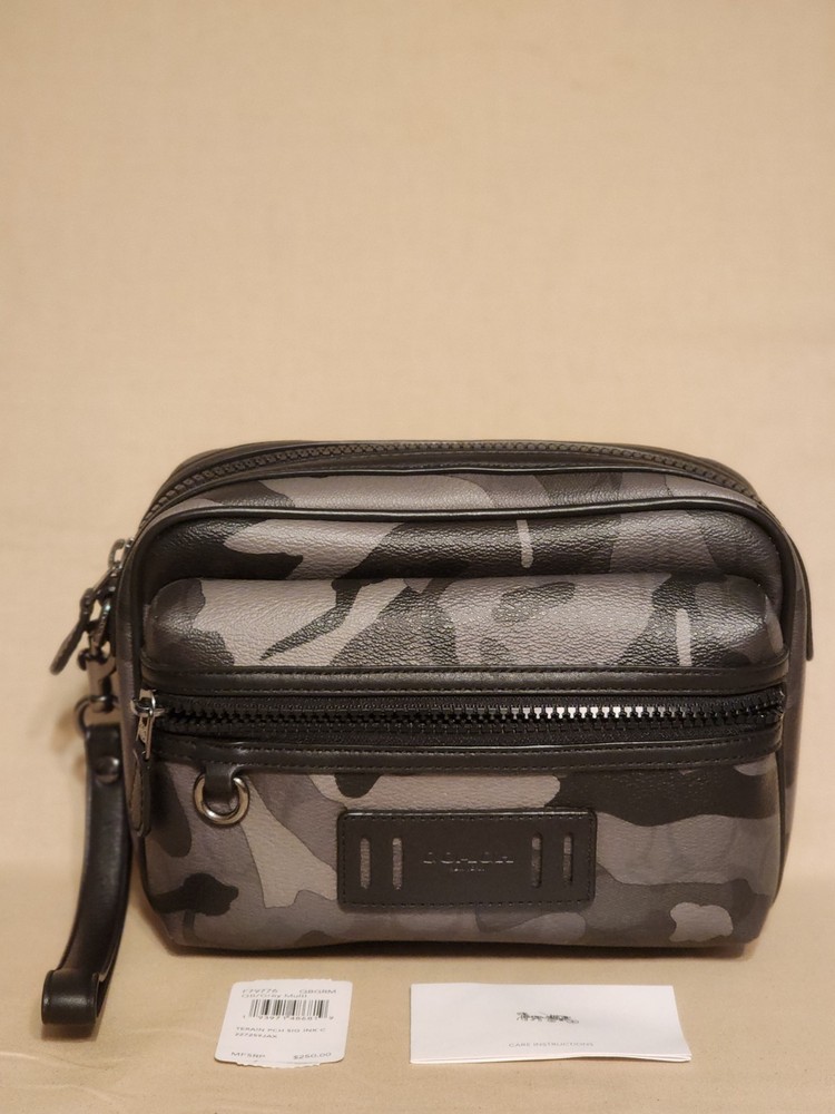Coach  Terrain  Pouch  In  Sig  Canvas  With  Camo  Print  ( Coach F79776) Nwt!