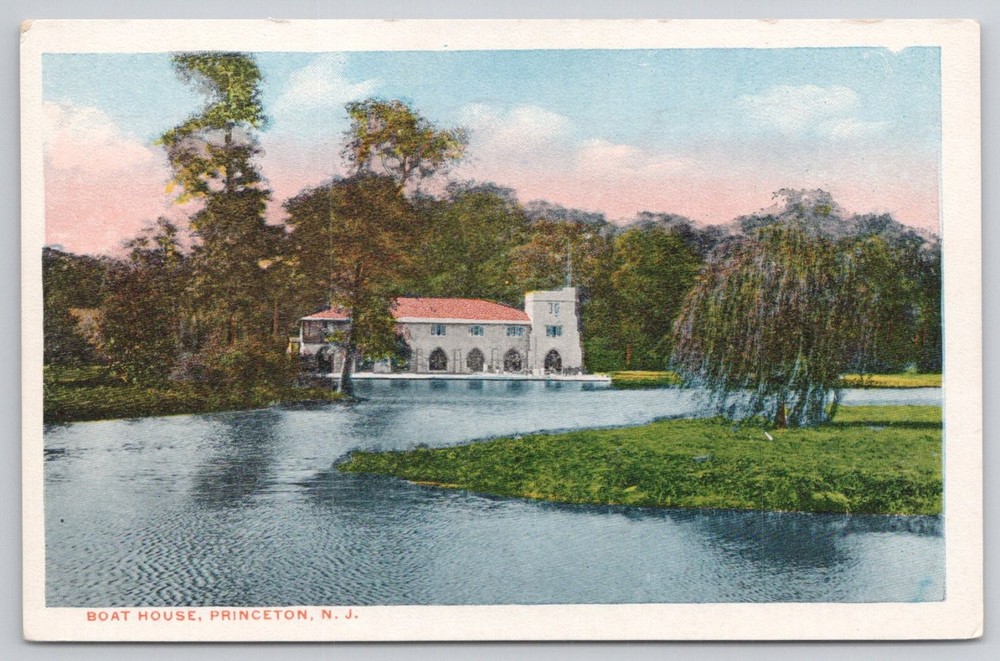 Princeton NJ Boat House Early 1900s Vintage Postcard New Jersey College Town