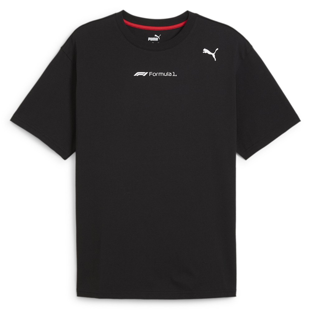 PUMA F1 Statement Graphic Crew Neck Short Sleeve T-Shirt Mens Black Casual Tops