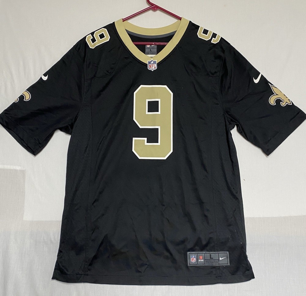 Drew Brees Saints Nike Black On-Field Jersey Men's Size 44 L NFL Excellent Condition