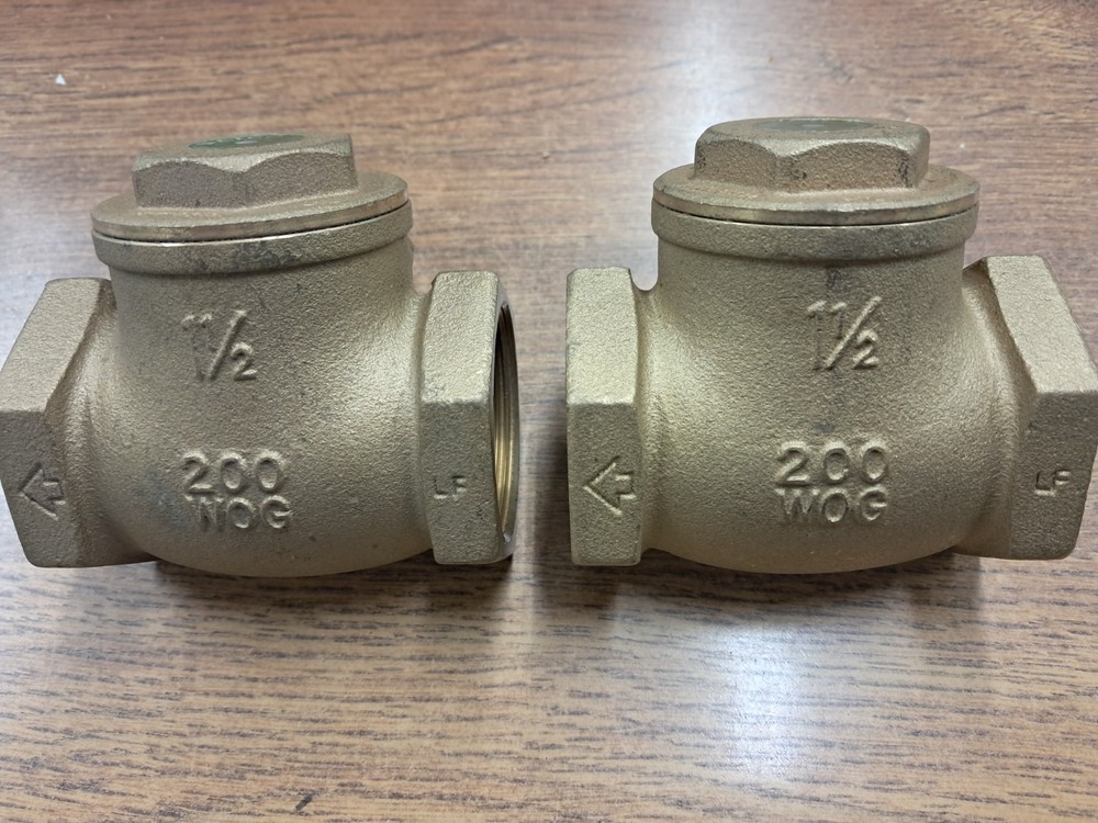 MATCO 1-1/2” Brass Swing Check Valve 200 WOG Lead-Free FNPT Lot of 2